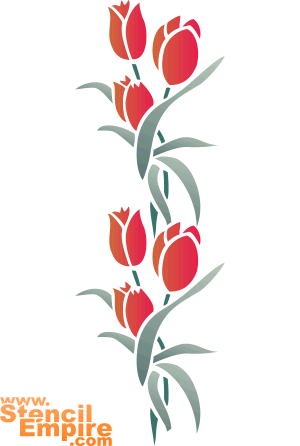 Tulipes 2 - pochoir pour la décoration