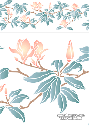 Magnolia - pochoir pour la décoration
