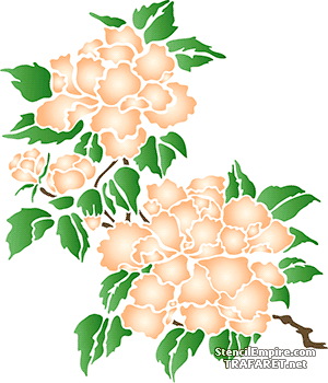 Gros chrysanthèmes A - pochoir pour la décoration