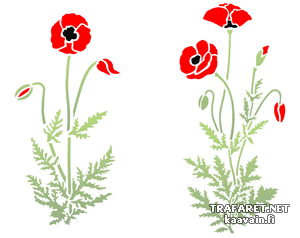Paire de coquelicots 48 (Pochoirs avec jardin et fleurs sauvages)