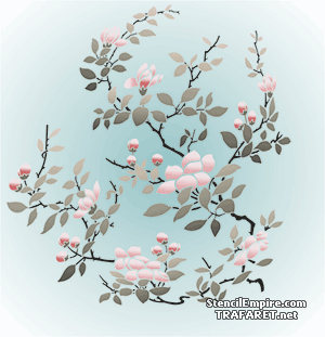 Magnolia en fleurs - pochoir pour la décoration