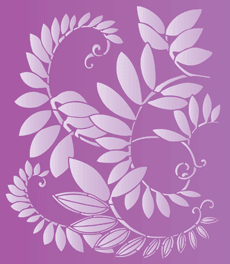 Ornement à feuilles caduques - pochoir pour la décoration