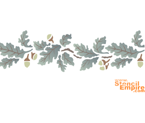 Bordure en chêne 2 (Pochoirs avec feuilles et branches)