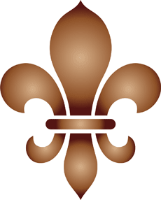 Fleur de Lys 02. Paquet de 6 pcs. (Petite vente en gros de pochoirs à motifs)