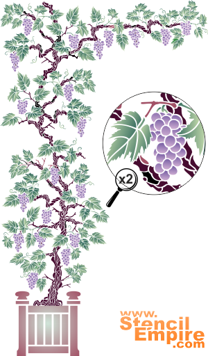 Grande vigne (Pochoirs avec fruits et baies)