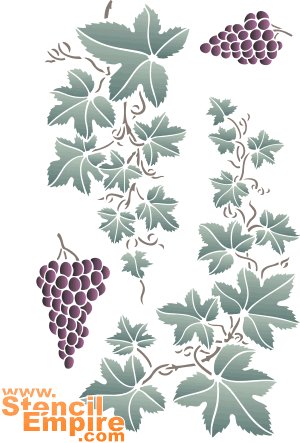 Des grappes et des feuilles (Pochoirs avec fruits et baies)