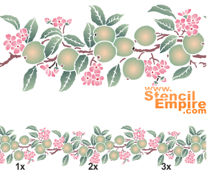 Bordure de pomme - pochoir pour la décoration