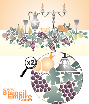 Fruits et Vin - pochoir pour la décoration