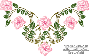 Motif rose 50a - pochoir pour la décoration