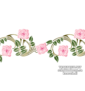 Bordure rose 50 - pochoir pour la décoration