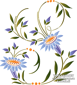 Cloche motif fleurs 93 - pochoir pour la décoration