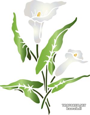 Grands lys calla A (Pochoirs avec jardin et fleurs sauvages)