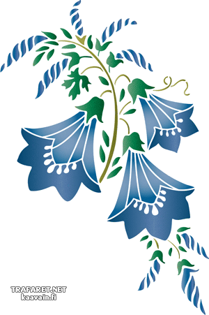 Motif fleurs cloche 129 - pochoir pour la décoration