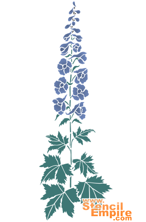 Delphinium - pochoir pour la décoration