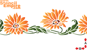 Bordure de Gazania - pochoir pour la décoration