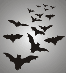 Les chauves-souris - pochoir pour la décoration