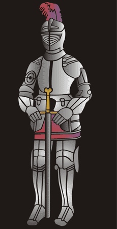 Chevalier en armure - pochoir pour la décoration