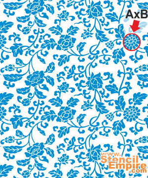 Fleurs orientales - pochoir pour la décoration