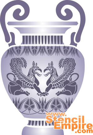 Vase avec grffons - pochoir pour la décoration