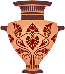 Vase avec ornement - pochoir pour la décoration