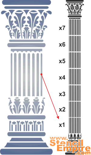 Colonne grecque (Pochoirs à la grecque)