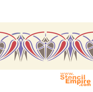 Bordure de lotus (Pochoirs à la grecque)