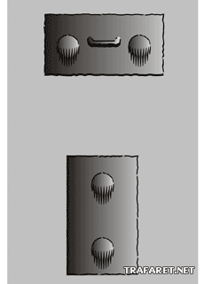 Rivets et crochet - pochoir pour la décoration