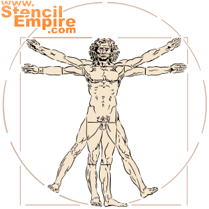 L`homme de Vinci (Pochoirs avec arts historiques)