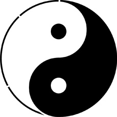 le yin et le yang - pochoir pour la décoration