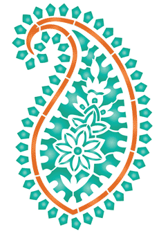 Cachemire émeraude - pochoir pour la décoration