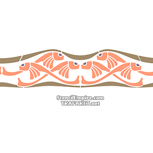 Bordure Art Nouveau 038 - pochoir pour la décoration