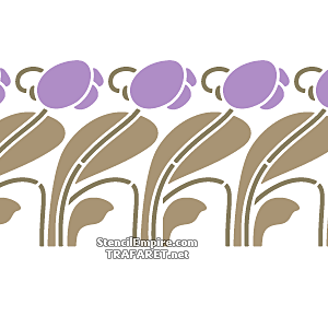 Bordure Art Nouveau 043 - pochoir pour la décoration