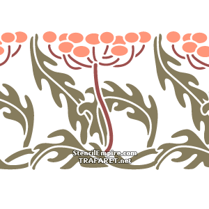 Bordure Art Nouveau 063 - pochoir pour la décoration