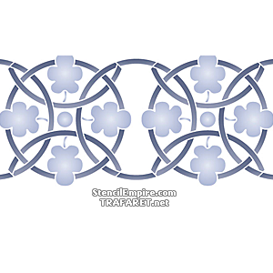 Trèfle et anneaux - bordure - pochoir pour la décoration