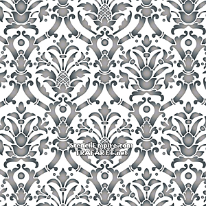 Fleurs et ananas médiévaux (Pochoirs avec motifs répétitifs)