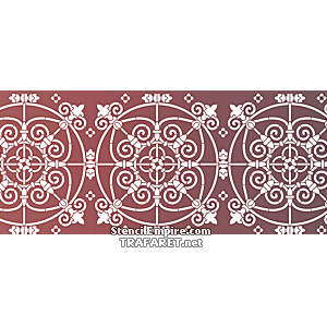 Anneaux et spirales - bordure - pochoir pour la décoration