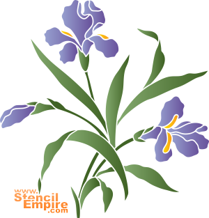 Iris buisson - pochoir pour la décoration