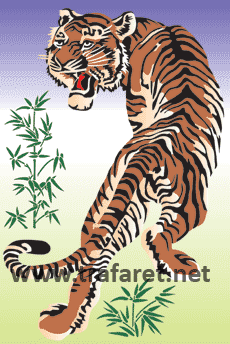 Tigre japonais - pochoir pour la décoration