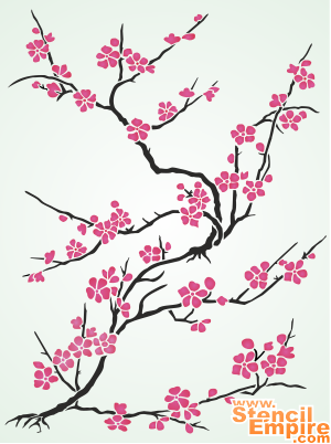 Sakura du Japon - pochoir pour la décoration