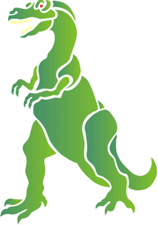 Dinosaure vert - pochoir pour la décoration