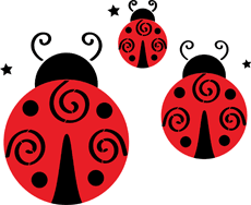 Coccinelles 2 (Pochoirs avec des insectes et des bugs)