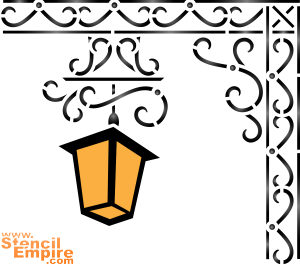 Lanterne d'angle - pochoir pour la décoration