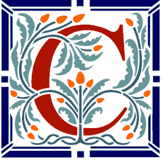 Lettre initiale C - pochoir pour la décoration
