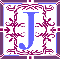 Lettre initiale J - pochoir pour la décoration