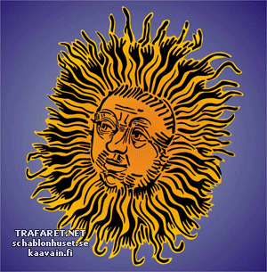 Soleil médiéval - pochoir pour la décoration