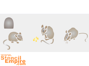 Trois souris (Pochoirs avec des insectes et des bugs)