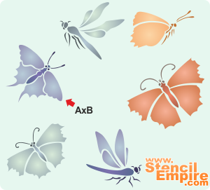 Papillons et libellules (Pochoirs avec des insectes et des bugs)