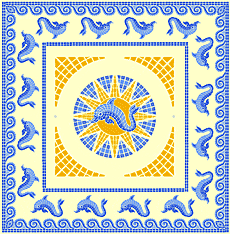 Ensemble de dauphins - pochoir pour la décoration