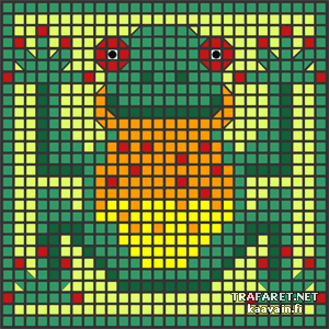 Grenouille heureuse (mosaïque) - pochoir pour la décoration