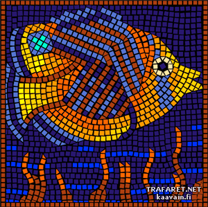 Poisson perroquet (mosaïque) - pochoir pour la décoration